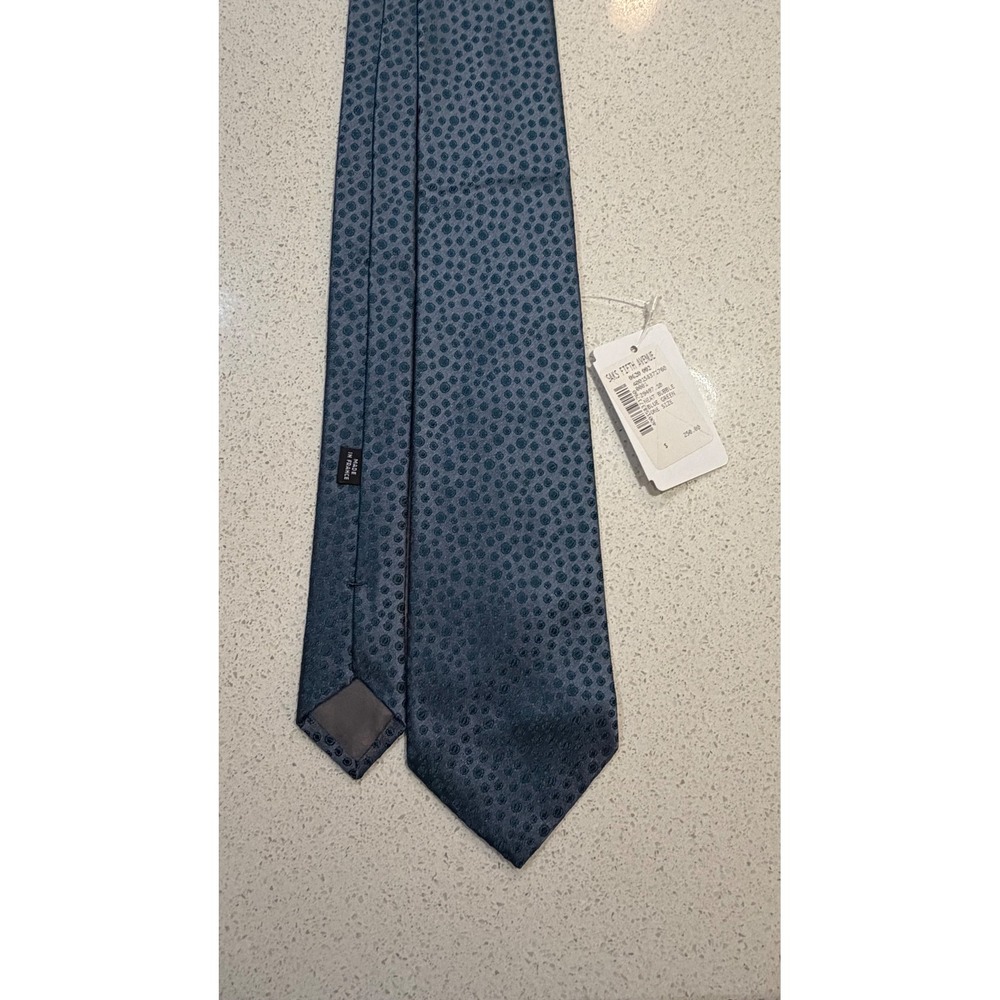 Charvet Mens Silk Tie Blue Green Bubble Pattern Made in France NWT